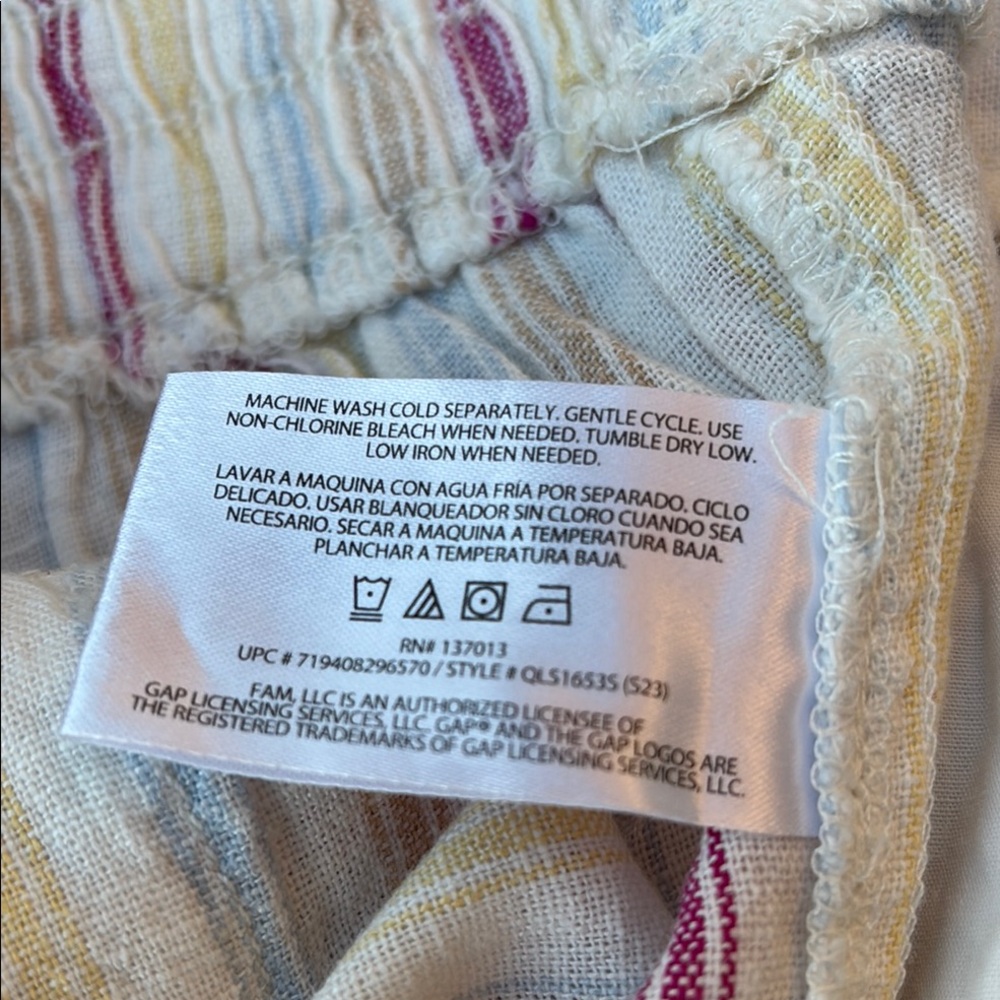 NWT GAP High Waist XL Shorts in Linen/Rayon blend Cream w/ Stripes. Summer cool! - Picture 16 of 16